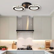 LED полилей с дистанционно управление и Crystal Nova Rotonda 29W, 2 кръга, студена/гореща/неутрална светлина, нестабилна, черна