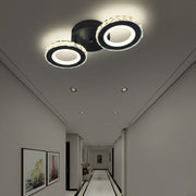 LED полилей с дистанционно управление и Crystal Nova Rotonda 29W, 2 кръга, студена/гореща/неутрална светлина, нестабилна, черна