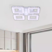 LED LED LEULA с дистанционно управление, 79W, хром с бял, метален и кристал, маргаритка, RGB