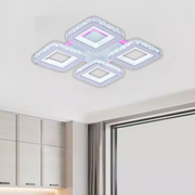 LED LED LEULA с дистанционно управление, 79W, хром с бял, метален и кристал, маргаритка, RGB