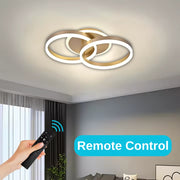 LED полилей със Stephanie Remote Control, 55W, 2 кръга, студ/гореща/неутрална светлина, нестабилен, златист