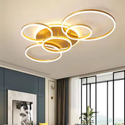 LED полилей с дистанционно дистанционно управление, 5 кръга, 120W, гореща/студена/неутрална светлина, нестабилна, златиста