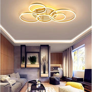 LED полилей с дистанционно дистанционно управление, 5 кръга, 120W, гореща/студена/неутрална светлина, нестабилна, златиста