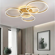 LED полилей с дистанционно дистанционно управление, 5 кръга, 120W, гореща/студена/неутрална светлина, нестабилна, златиста