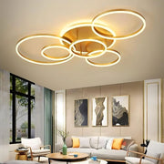LED полилей с дистанционно дистанционно управление, 5 кръга, 120W, гореща/студена/неутрална светлина, нестабилна, златиста