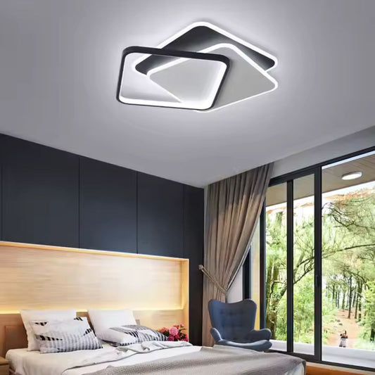 LED полилей с наклонено 120W дистанционно управление, 3 квадрата, студена/гореща/неутрална светлина, проклета, черно