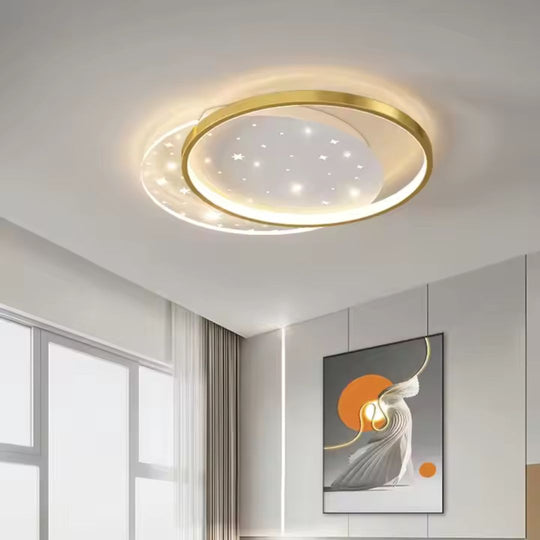 LED полилей с дистанционно управление LUNARO 38W, 2 кръга, студена/топла/неутрална светлина, димиране, златисто бели LED полилеи с дистанционно управление Заглавие по подразбиране Alessandro Design