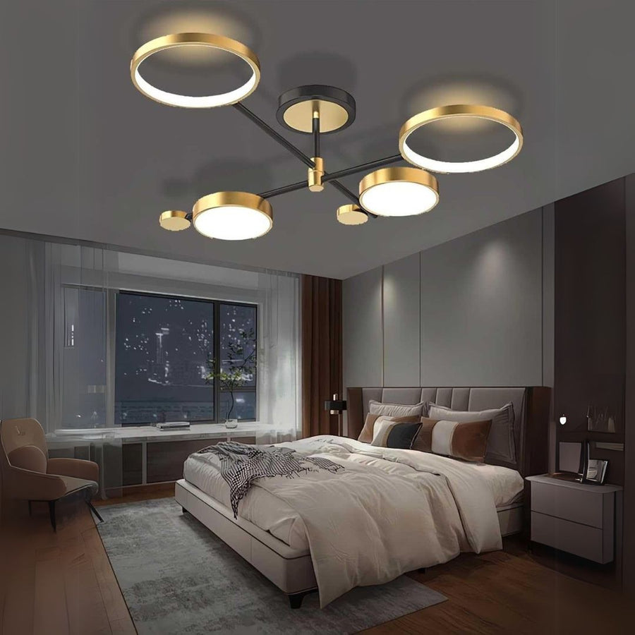 LED полилей с дистанционно управление Мария, 4 елемента, 44W, гореща/студена/неутрална светлина, недобросъвестно, злато