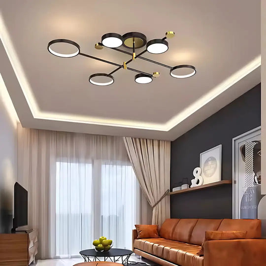 LED полилей с дистанционно управление MARIA, 31W, 6 елемента, топла/студена/неутрална светлина, димируем, черен LED полилей с дистанционно управление Заглавие по подразбиране Alessandro Design