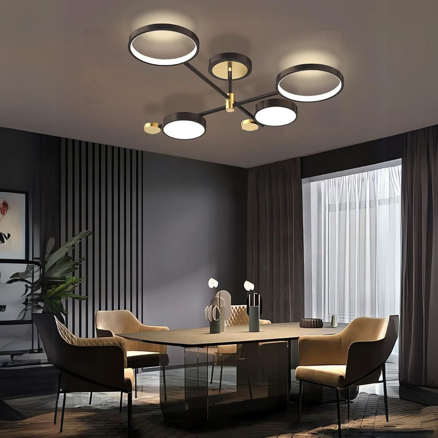 LED полилей с дистанционно управление Мария, 45W, 4 елемента, гореща/студена/неутрална светлина, нестабилна, черна