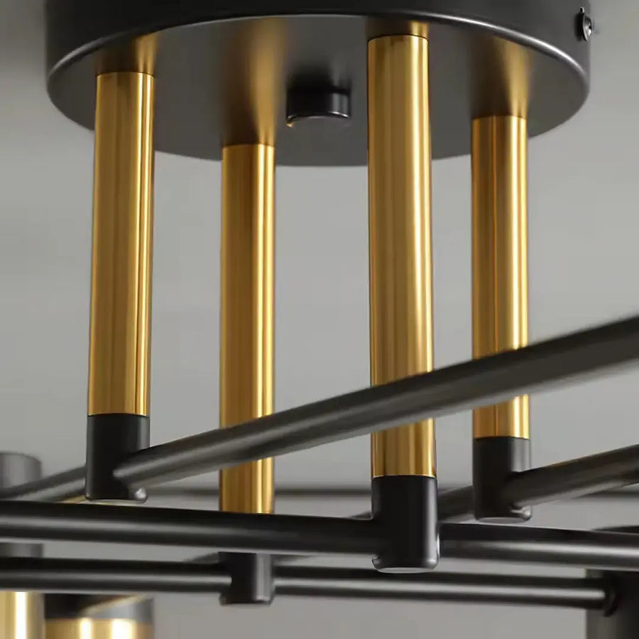 LED полилей с Mario Remote Control, 56W, 8 елемента, студена/гореща/неутрална светлина, недобросъвестно, черно/златисто