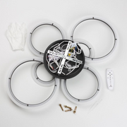 LED полилей с дистанционно управление на Betty 82W, 6 кръга, студена/гореща/неутрална светлина, нестабилна, черна