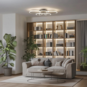 LED полилей с дистанционно управление на Betty 82W, 6 кръга, студена/гореща/неутрална светлина, нестабилна, черна