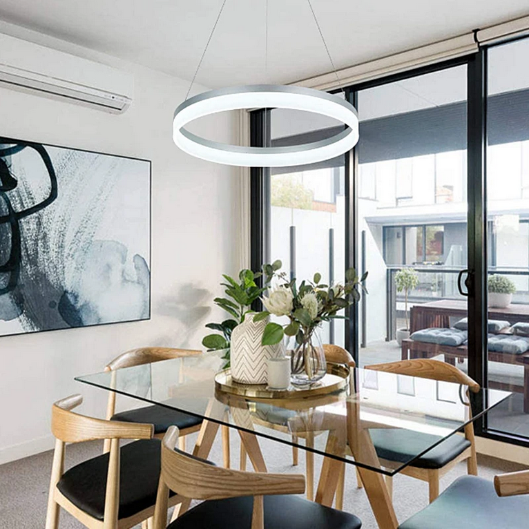 LED полилей с дистанционно управление anina 33w, студена/гореща/неутрална светлина, нестабилна, бяла, регулируема височина