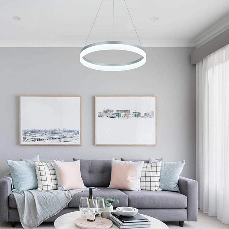 LED полилей с дистанционно управление anina 33w, студена/гореща/неутрална светлина, нестабилна, бяла, регулируема височина