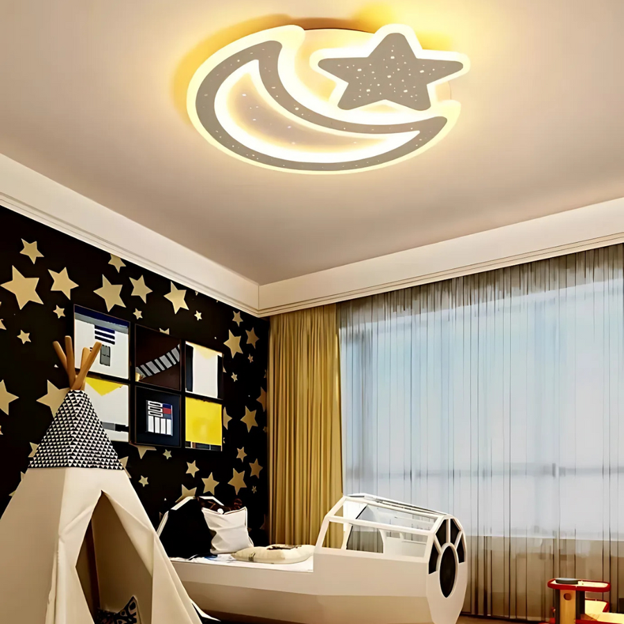 LED LED NOVA с дистанционно управление, 91w, маргаритка, месец и звезда, бяла