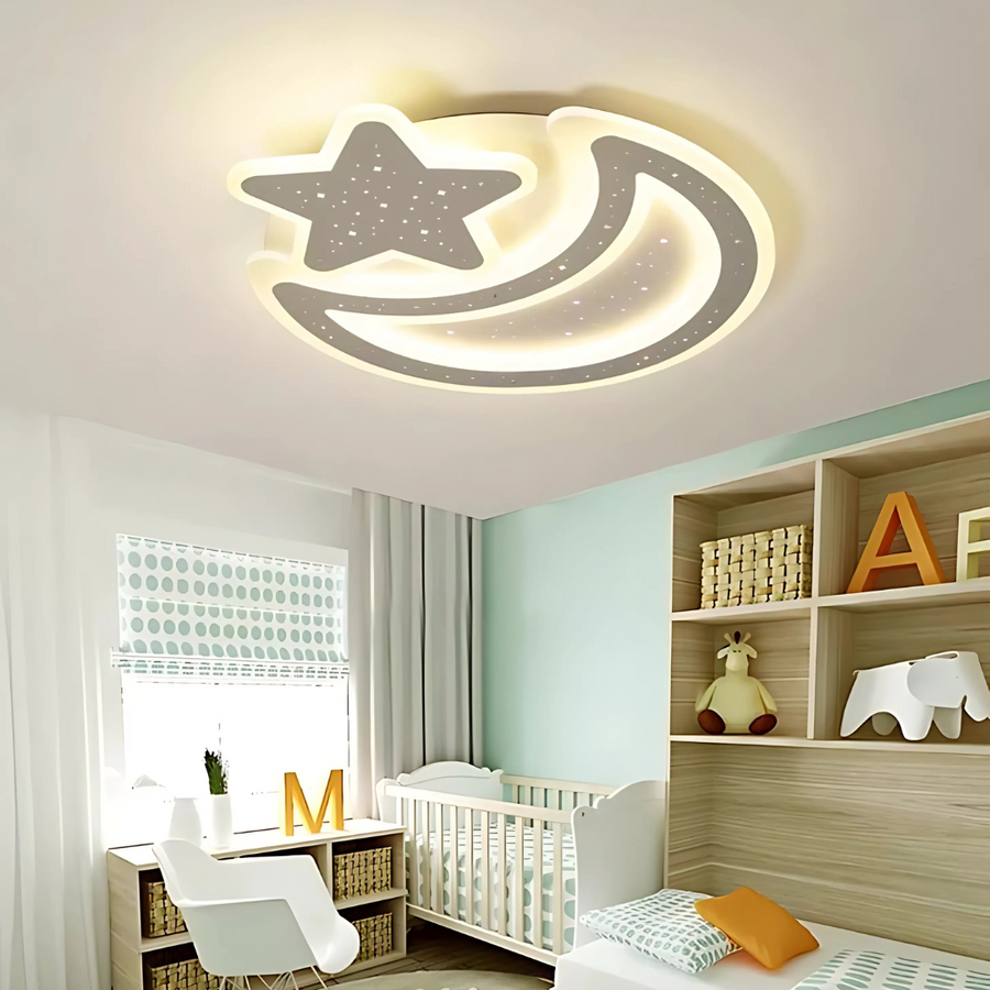 LED LED NOVA с дистанционно управление, 91w, маргаритка, месец и звезда, бяла