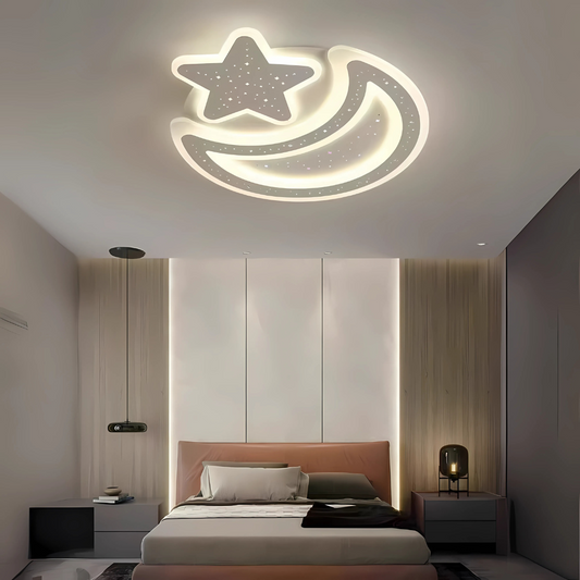 LED LED NOVA с дистанционно управление, 91w, маргаритка, месец и звезда, бяла