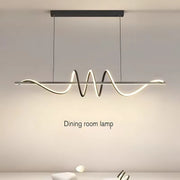 LED похот, окачена с лента 66W дистанционно управление, линейна, студена/гореща/неутрална светлина, нестабилна, черна, регулируема височина