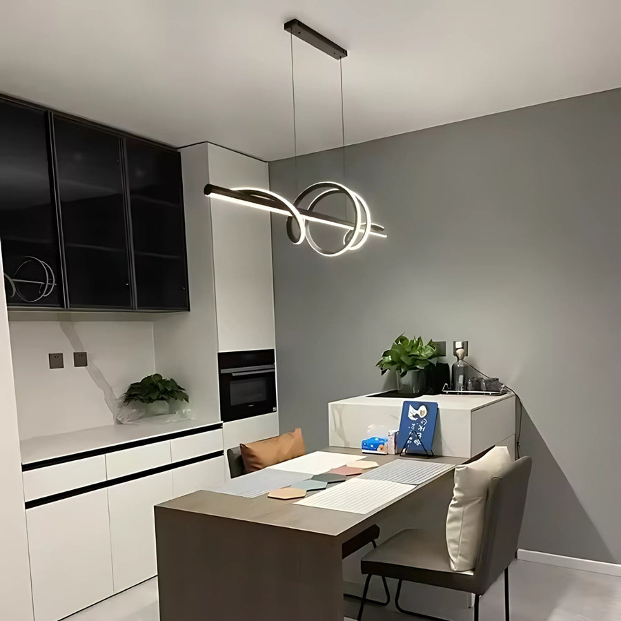 LED похот, окачена с лента 66W дистанционно управление, линейна, студена/гореща/неутрална светлина, нестабилна, черна, регулируема височина