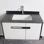Комплект мебели за баня в баня, 80x40см, 2 парчета, черно и бяло