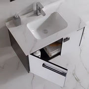 Комплект мебели за баня в баня, 80x40см, 2 парчета, черно и бяло