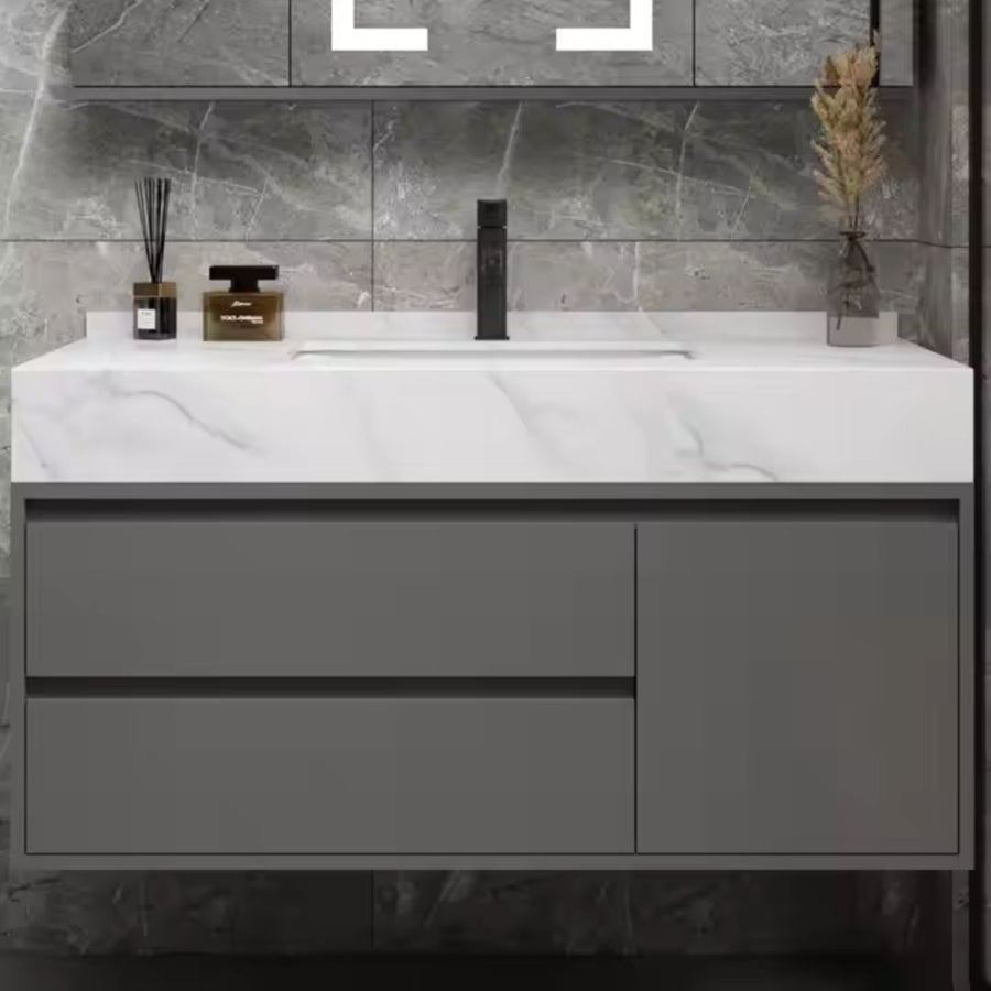 Комплект мебели за мебели за баня на Santorini, 80x50см, 2 парчета, сиво и бяло