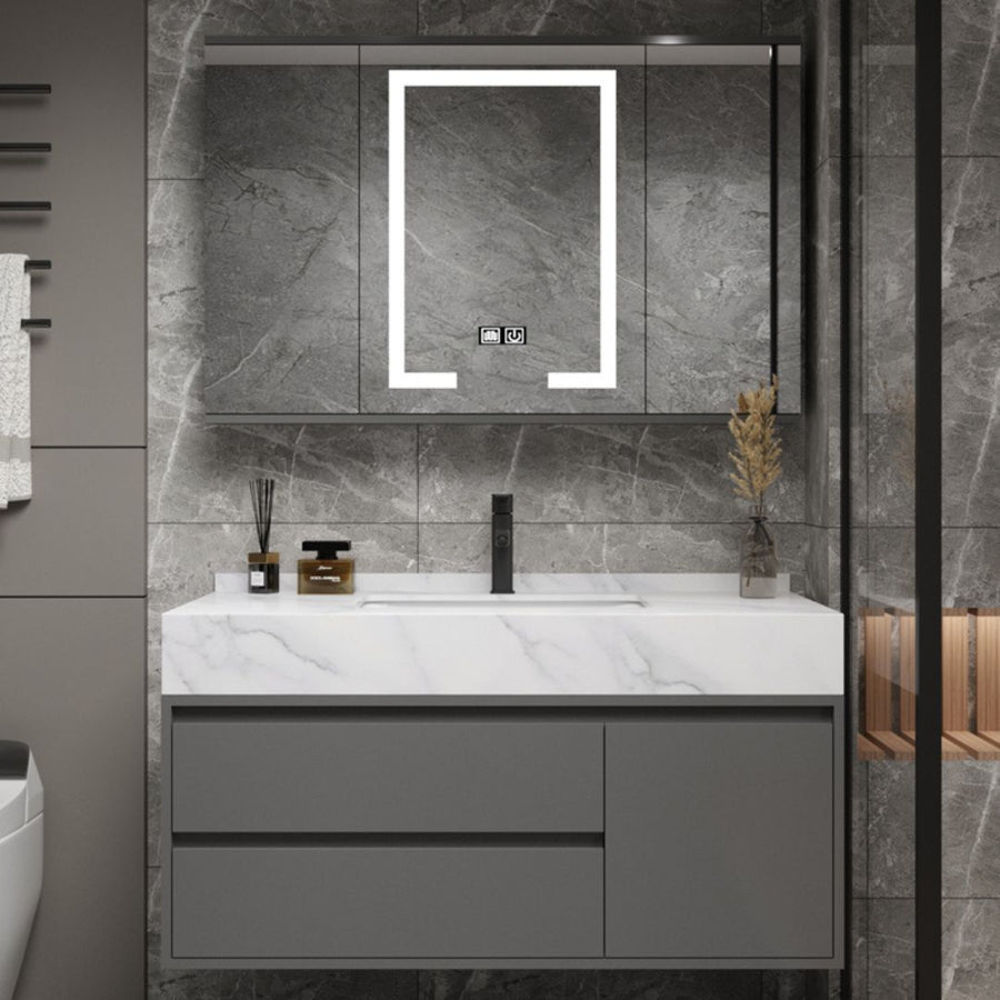 Комплект мебели за мебели за баня на Santorini, 80x50см, 2 парчета, сиво и бяло