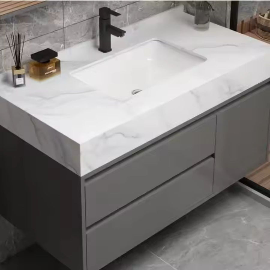 Комплект мебели за мебели за баня на Santorini, 80x50см, 2 парчета, сиво и бяло