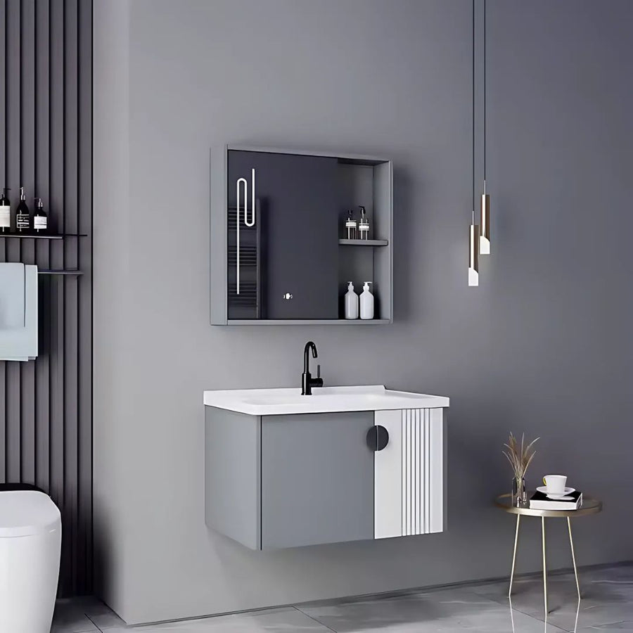 Комплект мебели за баня Mykonos, 80x40см, 2 парчета, сиво и бяло