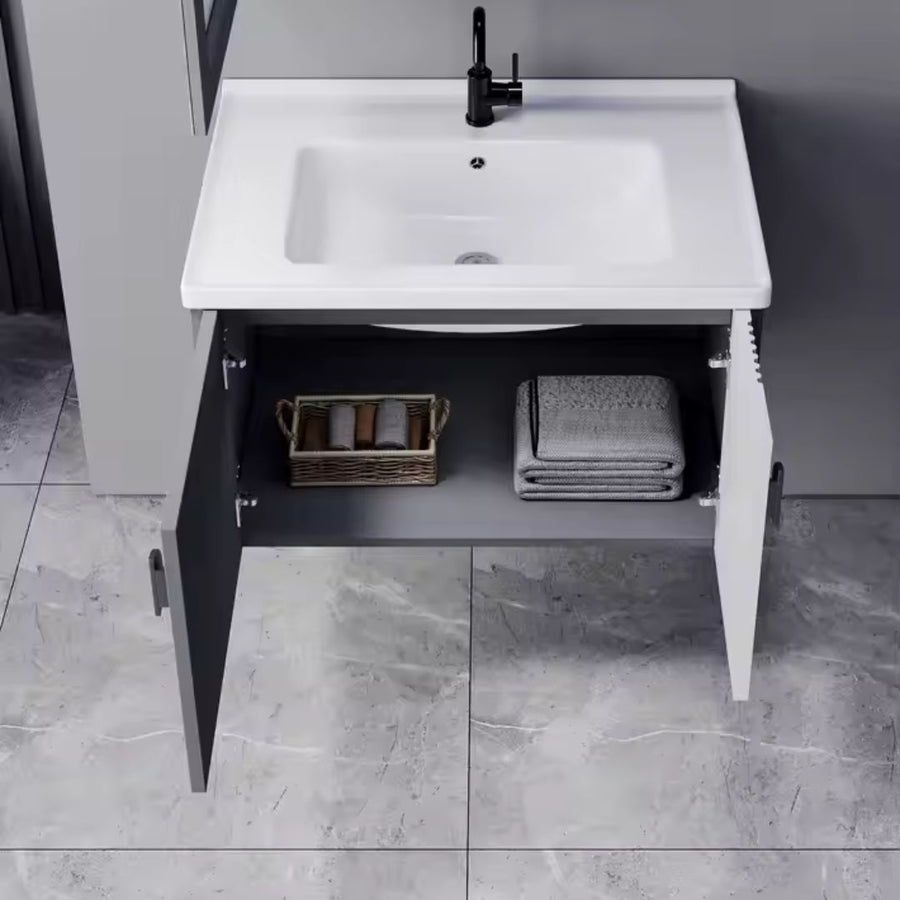 Комплект мебели за баня Mykonos, 60x40 cm, 2 парчета, сиво и бяло