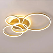 LED полилей с дистанционно управление DARIO, 4 кръга, 112W, топла/студена/неутрална светлина, димируем, златен