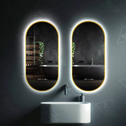 Овално LED огледало, 60x80см, се връщам на сензор Marcello, система за деактивиране, часовник и термометър, Davable