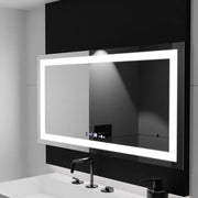 Правоъгълно светодиодно огледало, 160x80cm, motionglow marcello, de -de -clock, часовник и термометър