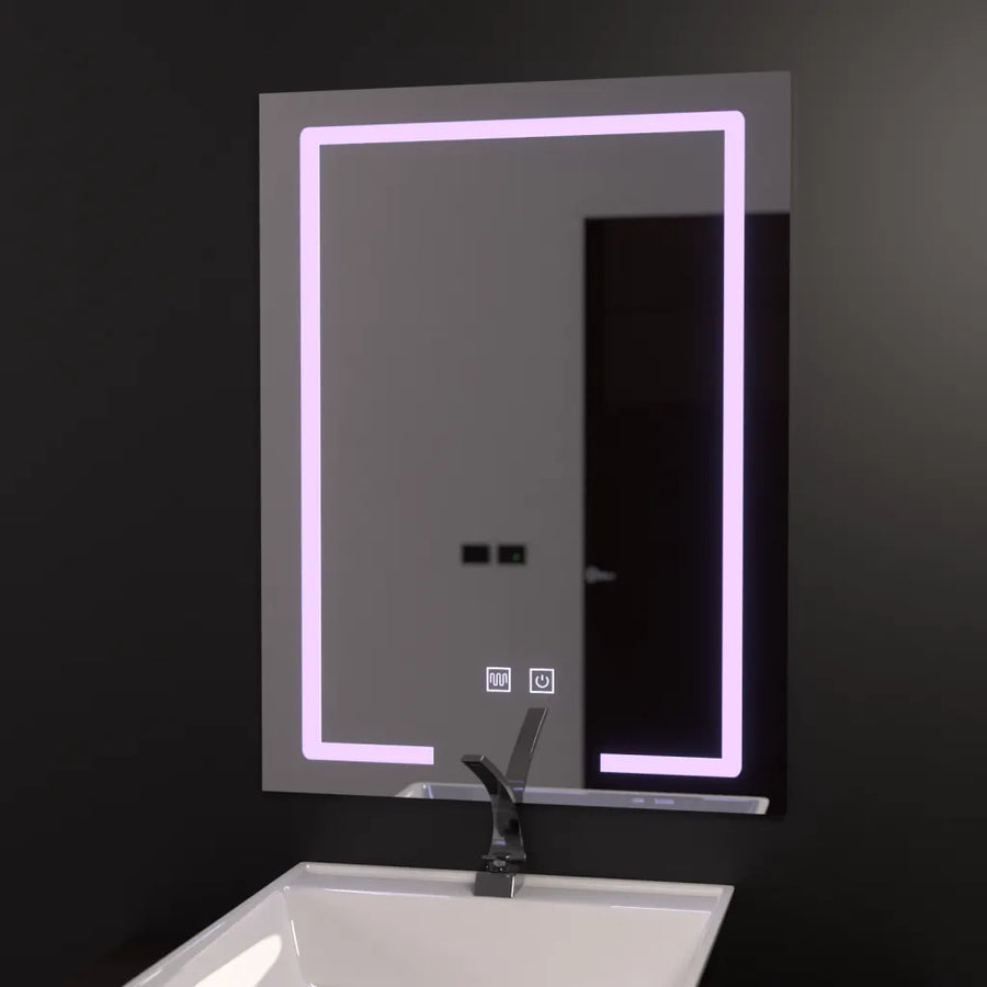 Огледално светодиодно правоъгълно 60x80cm, сензорна жилетка, система за обезобразяване, нестабилна