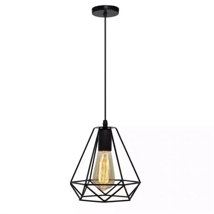 По -улбърна диамантена форма, Struktur, 1xe27, черен, метален