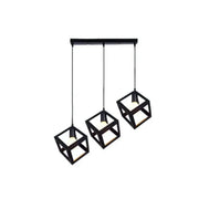 Lustrum Cub Shape, Linear Trio Struktur, 3x E27, черен, метал