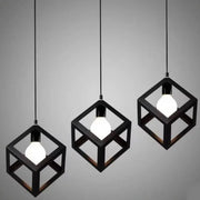 Lustrum Cub Shape, Linear Trio Struktur, 3x E27, черен, метал
