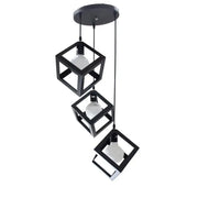 Lustra Cub Shape, Struktur Cluster, 3xe27, черен, метален
