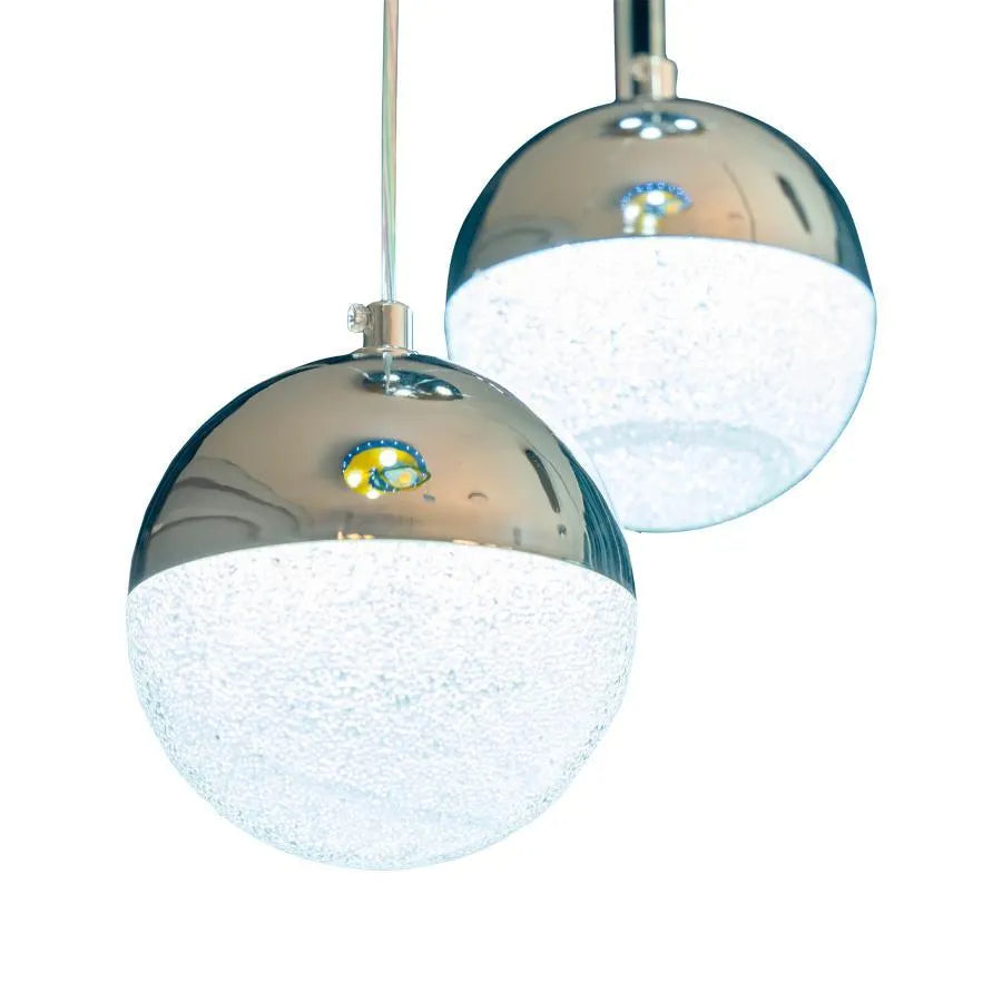 LED полилей, окачен с дистанционно управление Jeremias 63W, 6 елемента, студена/гореща/неутрална светлина, нестабилна, сребърна, регулируема височина