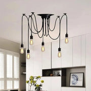 Паякът махал 6*e27, черен, метален