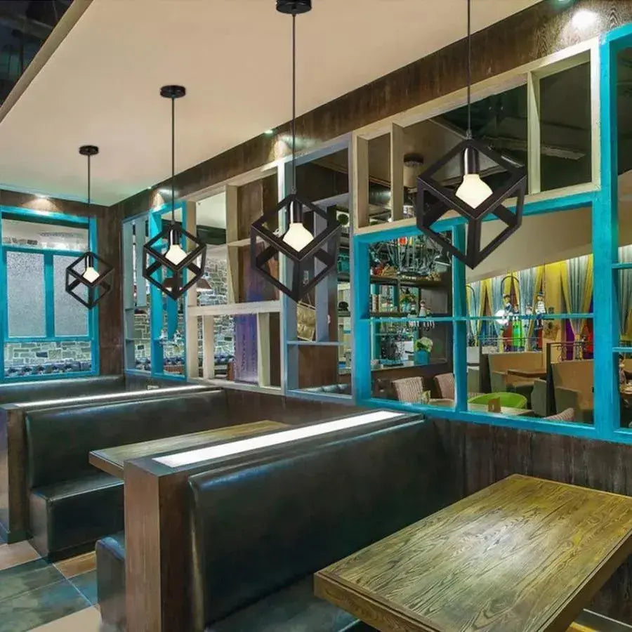 Lustu Shape Cub, Struktur Uno, 1x E27, черен, окачен, метал