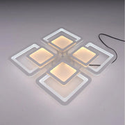 LED полилей със сусамово дистанционно управление 77W, 4 квадрата, студ/гореща/неутрална светлина, нестабилна, бяла