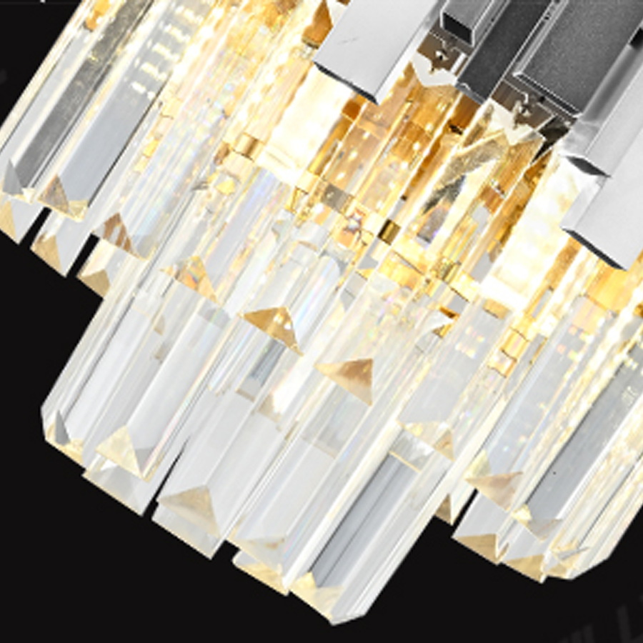 Crystal Blois Petito 3xe14 полилей, диаметър 30 см, сребро, регулируема височина