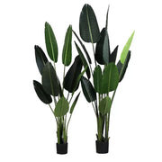 Изкуствен растителен пасаж на рая (Strelitzia nicolai), 11 листа, без саксии, 160 см зелено