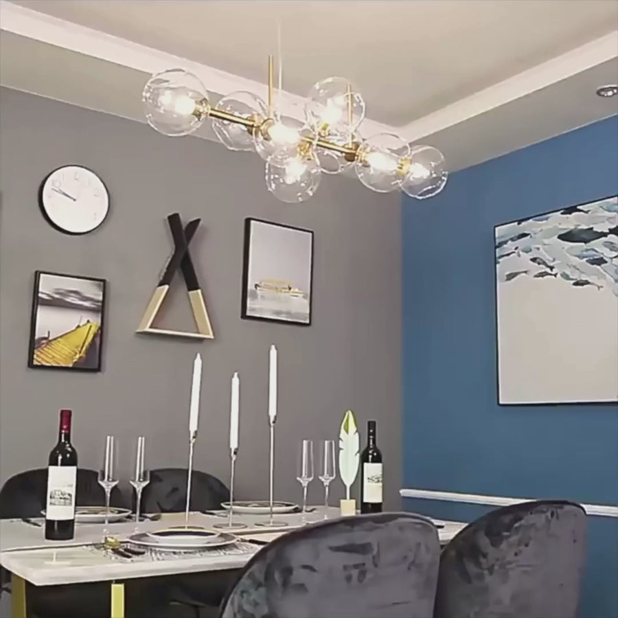 Кръгъл, скромен гранд, 8xe27, злато, метал