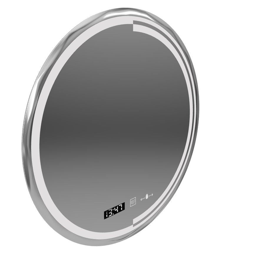 Кръгло светодиодно огледало, 60 см, сензор за движение Consule Marcello, заместник -система, часовник и термометър, подразбиращ се