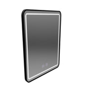 Огледало LED правоъгълна 90x75cm Edge Luminous Touch Defrition System, черна рамка