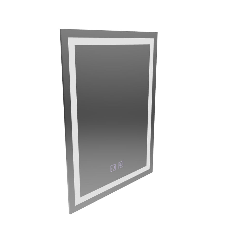 Правоъгълно светодиодно огледало, 60x80см, светещо докосване на ръба, демонтилна система, подразбираща се