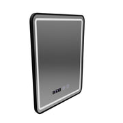 LED Touch Touch Karl Mirror Defrition System, часовник и температура 50x70 cm Black Brushd Frame Frame